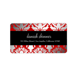etiqueta roja del reflejo 311-Damask