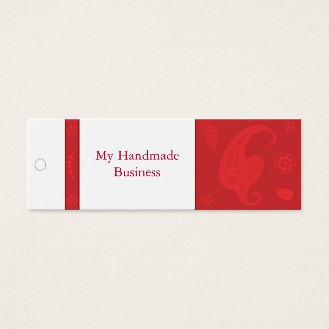 Etiqueta roja paisley (Frente)