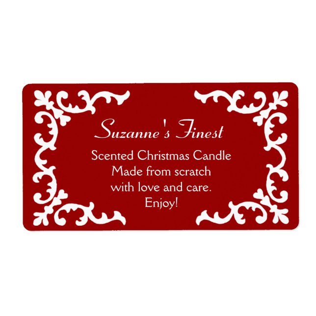Etiqueta roja personalizada de velas o vainas (Frente)