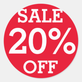 Etiqueta roja VENTA 20% OFF tienda minorista