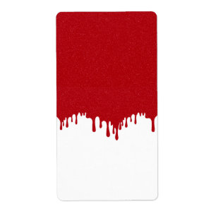 Etiqueta Roja y Blanca con Efecto de Goteo Persona