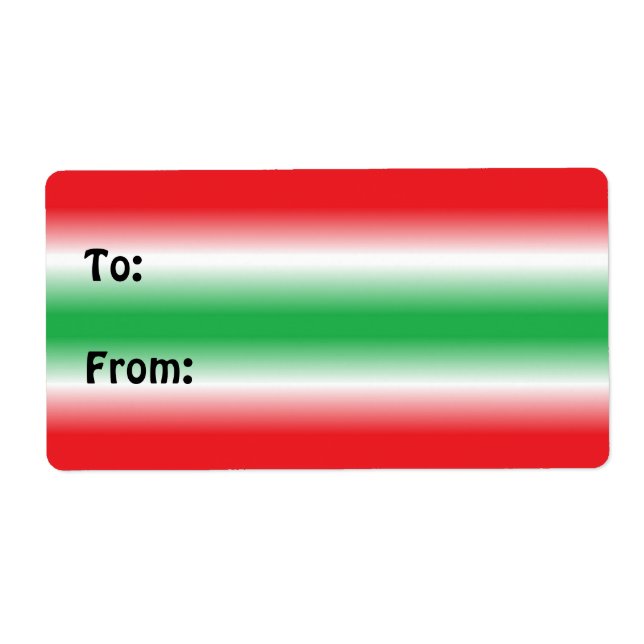 Etiqueta roja y verde (Frente)