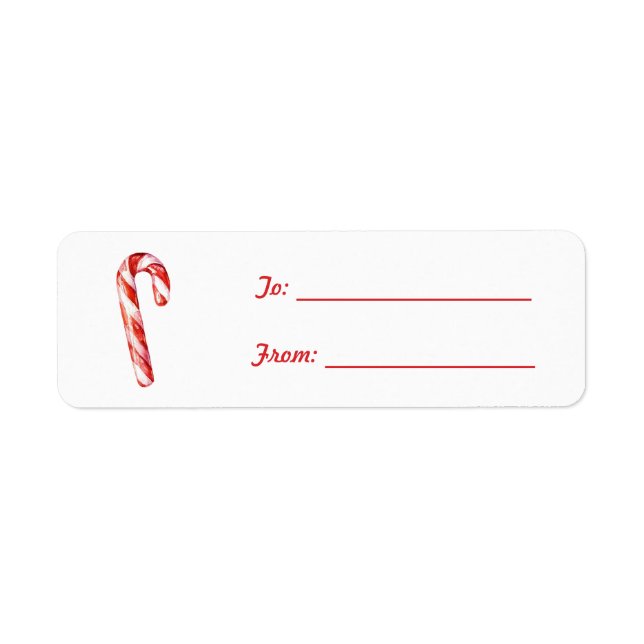 Etiqueta Rojo Blanco Caramelo Caña Navidad (Frente)