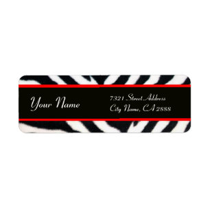 ETIQUETA ROJO BLANCO NEGRO ZEBRA FUR MONOGRAM