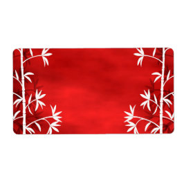 Etiqueta Rojo de bambú blanco