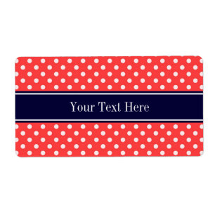 Etiqueta Rojo de coral, qué polca hace monograma nombre azu