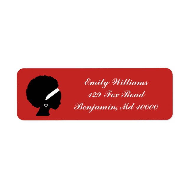 Etiqueta Rojo de pelo afro (Frente)