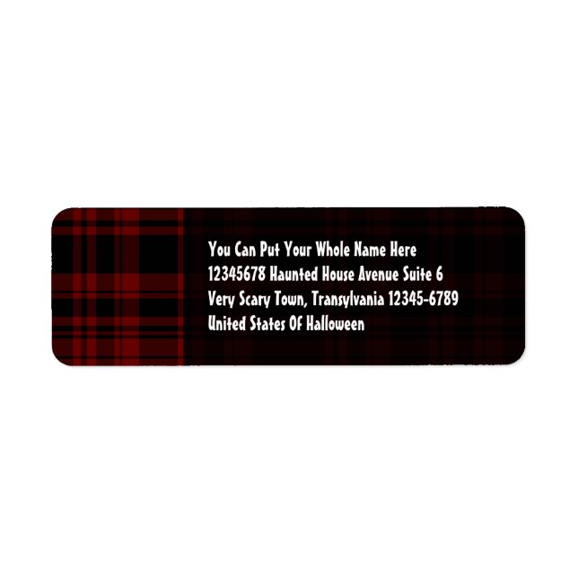 Etiqueta Rojo De Sangre Punky Plaid (Frente)