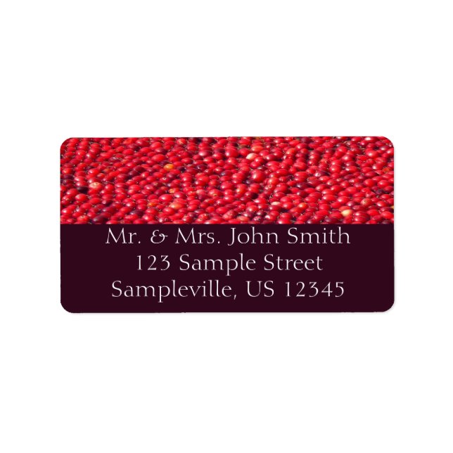 Etiqueta Rojo festivo de Cranberries (Frente)