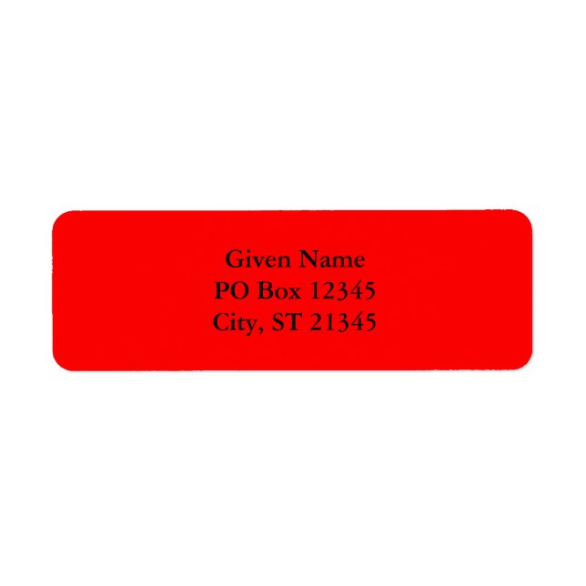 Etiqueta Rojo FF0000 (Frente)