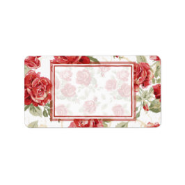 Etiqueta Rojo rosa y blanco