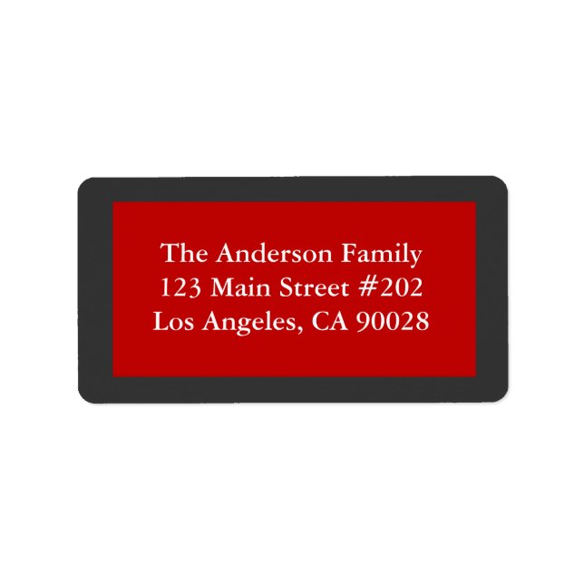 Etiqueta rojo simple (Frente)