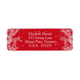Etiqueta Rojo y blanco, dirección de retorno de Navidades