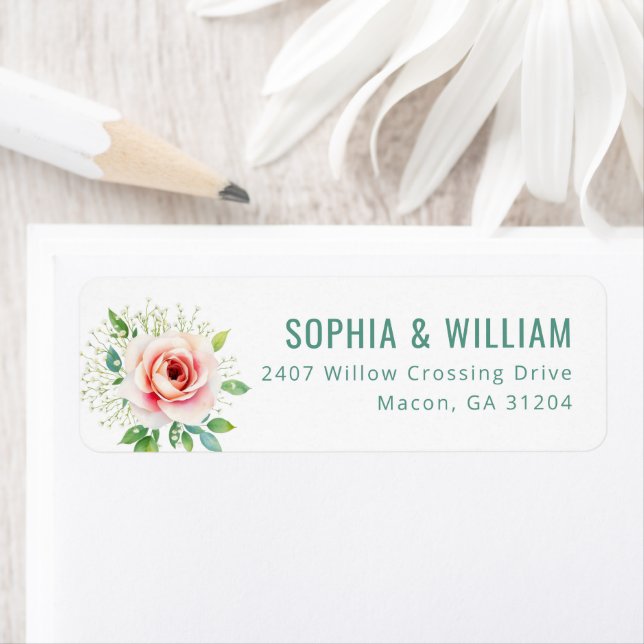 Etiqueta Romantic Pink Botanical Floral (In situ)