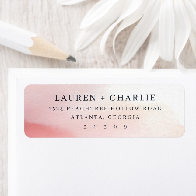 Etiqueta Romantic Pink Watercolor (In situ)