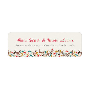 Etiqueta Romántico Moderno Elegante Corona Floral Boda