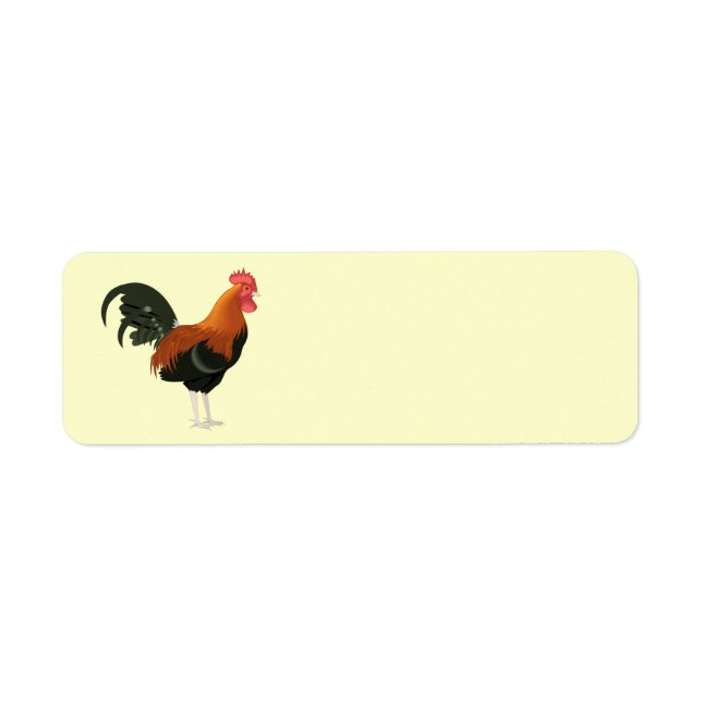 Etiqueta Rooster animado (Frente)