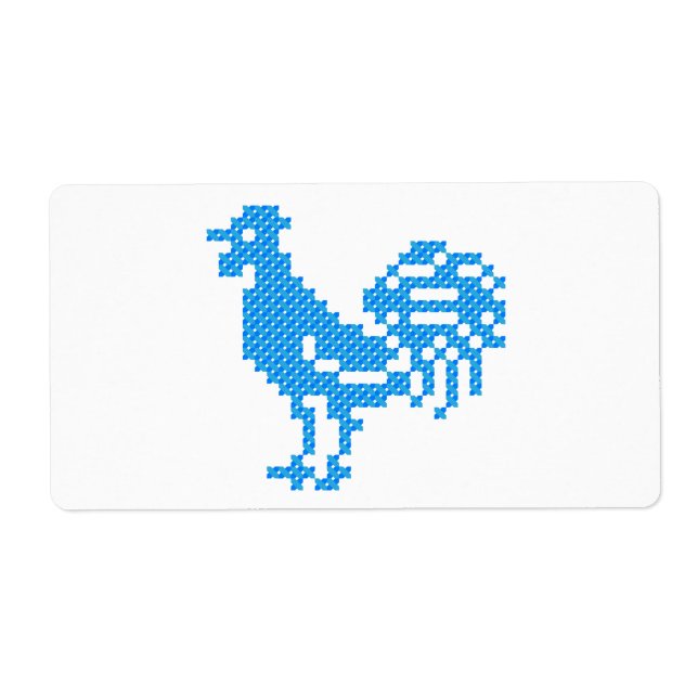 Etiqueta Rooster azul (Frente)