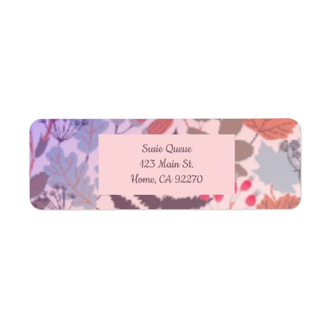 Etiqueta Ropa botánica de bonitos y hojas (Frente)