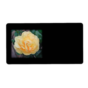 Etiqueta Rosa amarilla, de fondo negro.