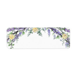 Etiqueta Rosa amarilla de lavanda y eucalipto