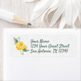 Etiqueta Rosa amarilla de Texas - Rosa único