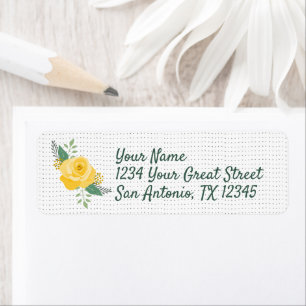 Etiqueta Rosa amarilla de Texas - Rosa único