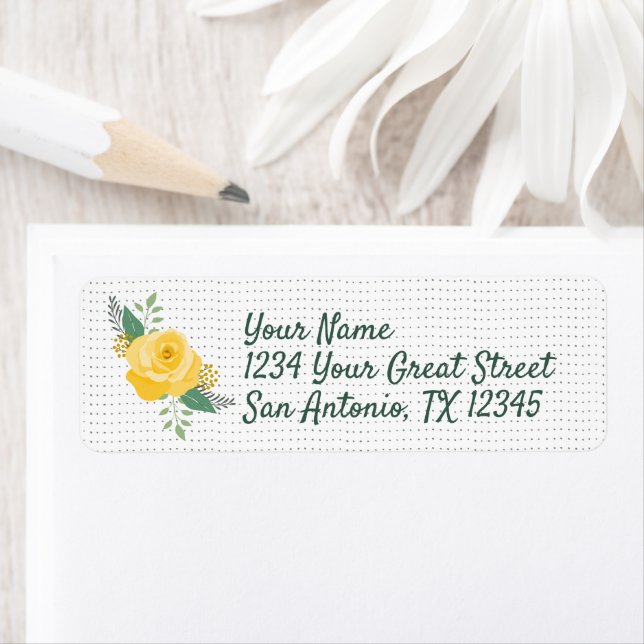 Etiqueta Rosa amarilla de Texas - Rosa único (In situ)