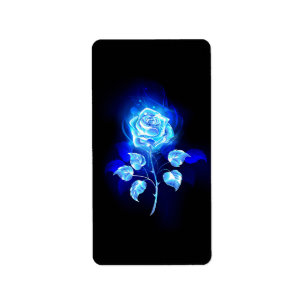 Etiqueta Rosa azul en llamas