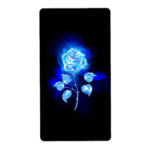 Etiqueta Rosa azul en llamas