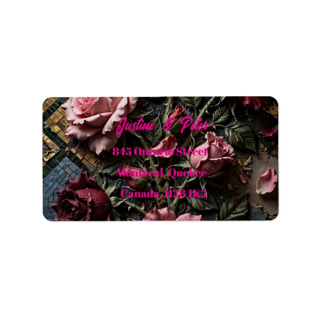 Etiqueta Rosa barroca de Borgoña  (Frente)