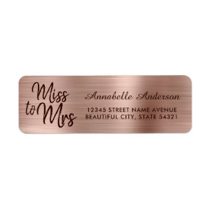 Etiqueta Rosa Chic Oro Metalizado Brillante Señorita a Seño