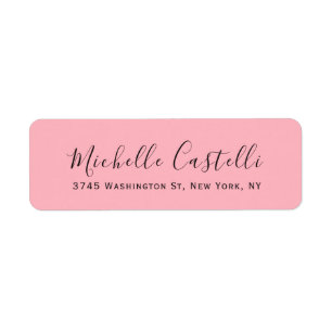 Etiqueta Rosa Claro Profesional Escritura Única Clásica