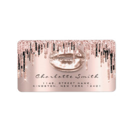 Etiqueta Rosa de besada de novia RSVP levanta a Purpurina s