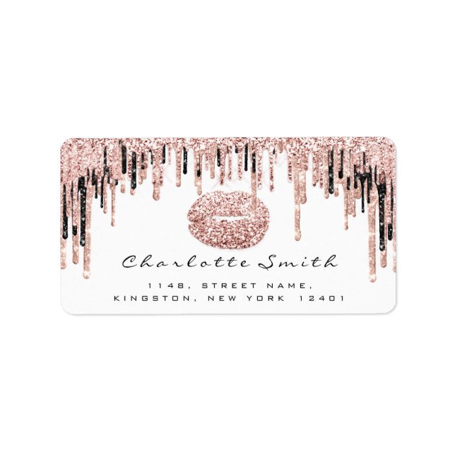 Etiqueta Rosa de besada RSVP levanta maquillaje de Purpurin (Frente)