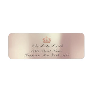 Etiqueta Rosa de cobre Purpurina RSVP Princesa Heredera