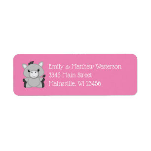Etiqueta Rosa de Donkey Baby Shower
