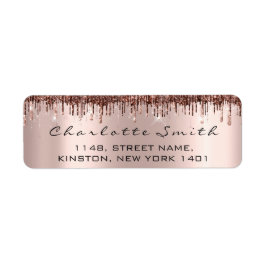 Etiqueta Rosa de gotas de novia RSVP Dirección de devolució