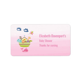 Etiqueta Rosa de la marca de los animales