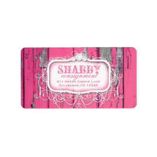 Etiqueta rosa de la vintage de GC Shabby