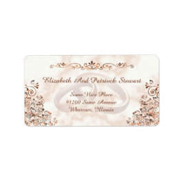 Etiqueta Rosa de mármol Anillos de oro Elegante Boda Navier