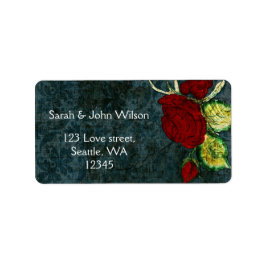 Etiqueta Rosa de Moda Rustica Aqua Vintage Boda