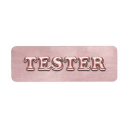 Etiqueta Rosa De Mostrador De Tester 3D De Terciopelo De Or