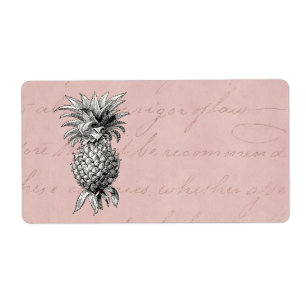 Etiqueta Rosa del ilustracion de la piña de los 1800s del