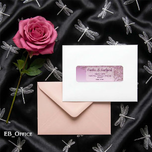 Etiqueta Rosa Dorado Brillante Congelado Dirección de Devol