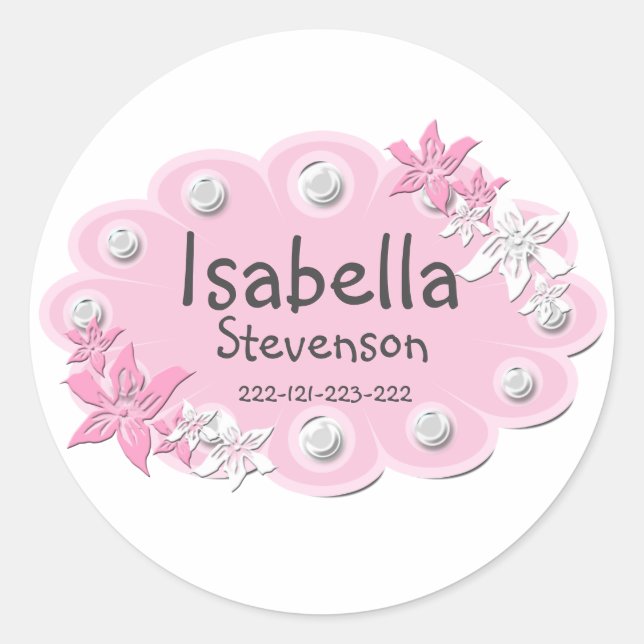 etiqueta rosa elegante (Anverso)