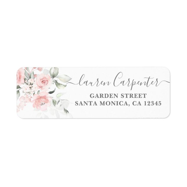 Etiqueta Rosa floral de Rubor (Frente)
