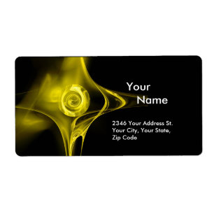 Etiqueta Rosa FRACTAL 1 Negro Amarillo