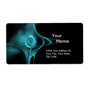 Etiqueta Rosa FRACTAL 1 Negro Azul