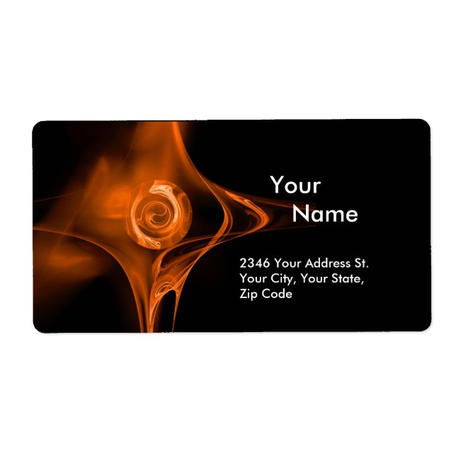 Etiqueta Rosa FRACTAL 1 Negro Marrón Rojo (Frente)